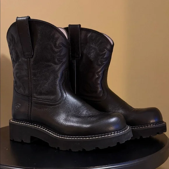 Black Leather Ariat Boots - Picture 1 of 7